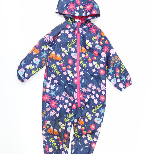 Mini Club Girls Multicoloured Floral Hooded Waterproof Snowsuit 2-3 Years