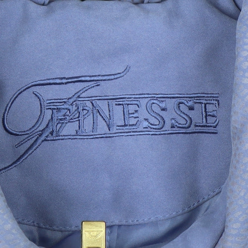 Finesse Womens Blue Mid-Length Coat Size 14 Polyester Blend