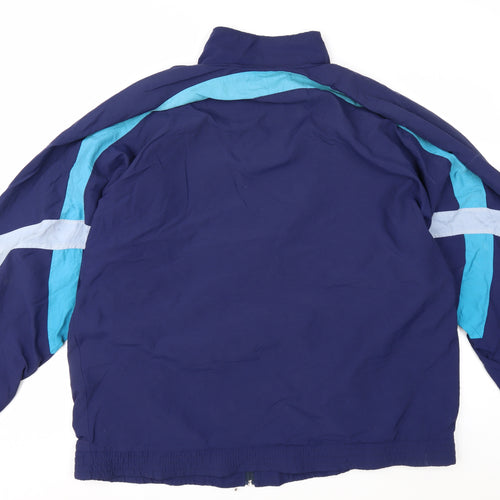 Adidas Men's Blue XL Retro Windbreaker Jacket with Full Zip