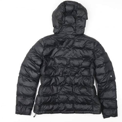 Adidas Women's Black Puffer Jacket Hooded Size M 12-14 Winter Coat
