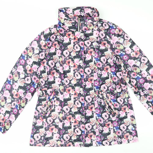 Damart Women’s Multicoloured Floral Rain Coat Jacket Size 14