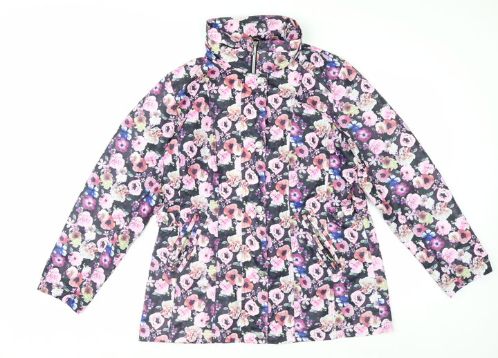 Damart Women’s Multicoloured Floral Rain Coat Jacket Size 14
