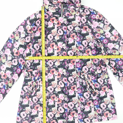 Damart Women’s Multicoloured Floral Rain Coat Jacket Size 14