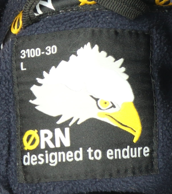 ØRN Men's Blue Full Zip Fleece Work Jacket L Regular Fit
