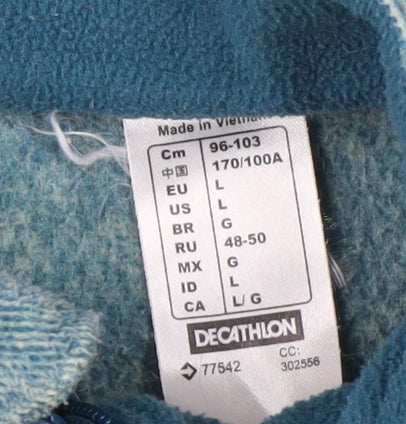 Quechua Women's Blue Full Zip Fleece Jacket Size L Outdoor Wear