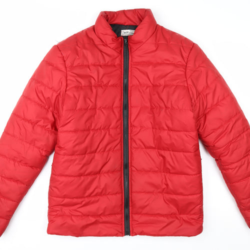 MRzexe Men's Red 2XL Puffer Jacket Lightweight Quilted Zip Coat