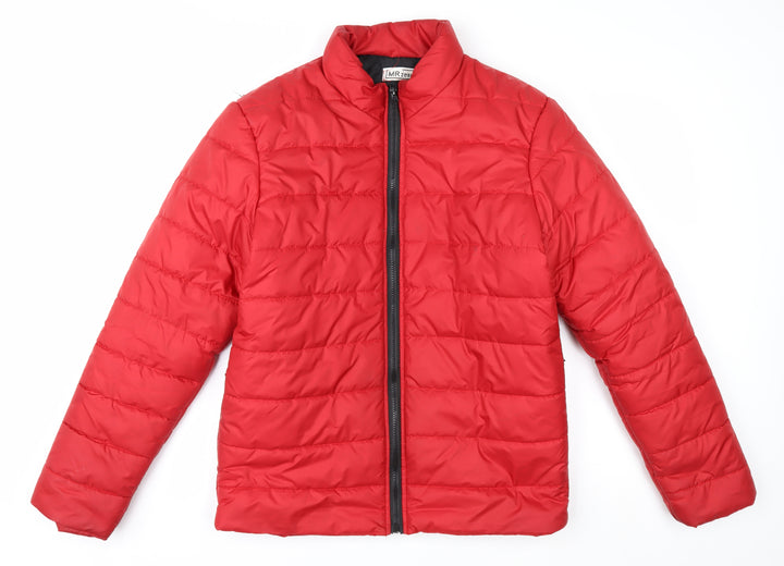 MRzexe Men's Red 2XL Puffer Jacket Lightweight Quilted Zip Coat