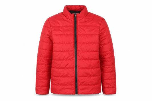 Front view of MRzexe Men's Red 2XL Puffer Jacket Lightweight Quilted Zip Coat