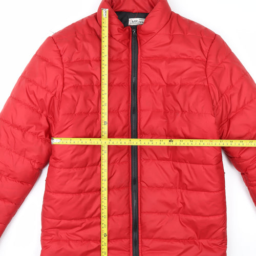 MRzexe Men's Red 2XL Puffer Jacket Lightweight Quilted Zip Coat
