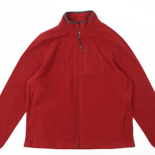 Marks and Spencer Men’s Red Full Zip Fleece Sweatshirt Size L