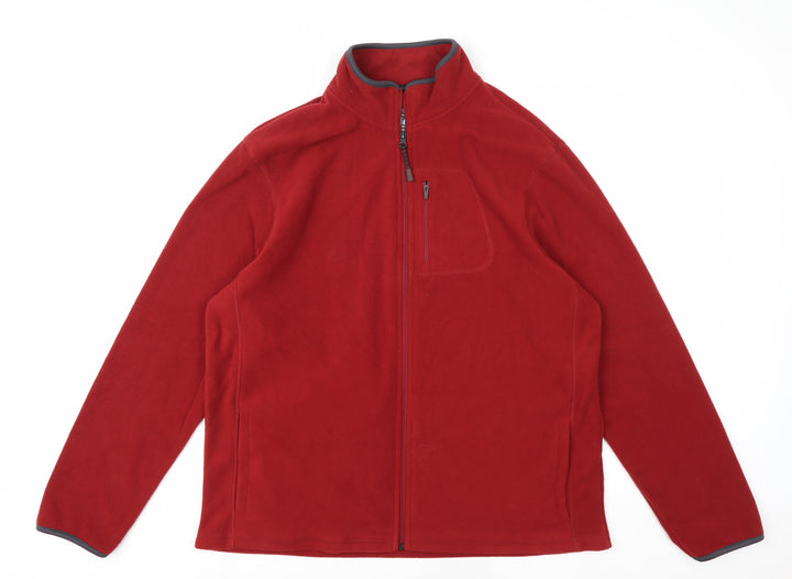 Marks and Spencer Men’s Red Full Zip Fleece Sweatshirt Size L