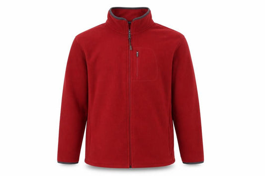 Front view of Marks & Spencer Men’s Red Full Zip Fleece Sweatshirt, size L