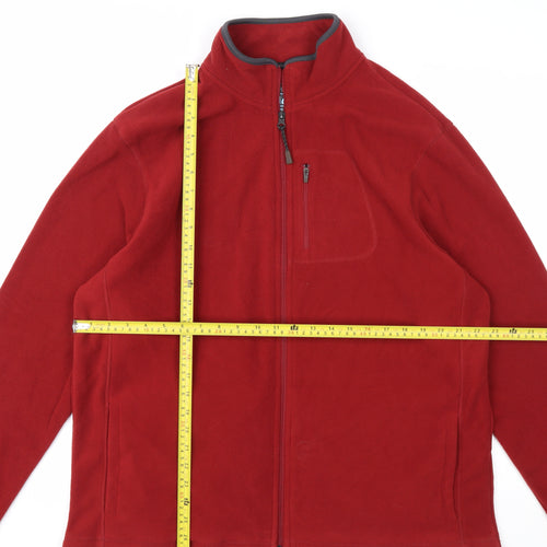 Marks and Spencer Men’s Red Full Zip Fleece Sweatshirt Size L