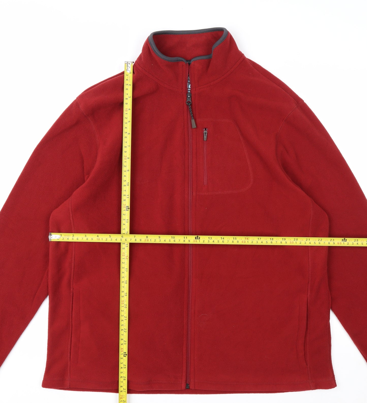 Marks and Spencer Men’s Red Full Zip Fleece Sweatshirt Size L