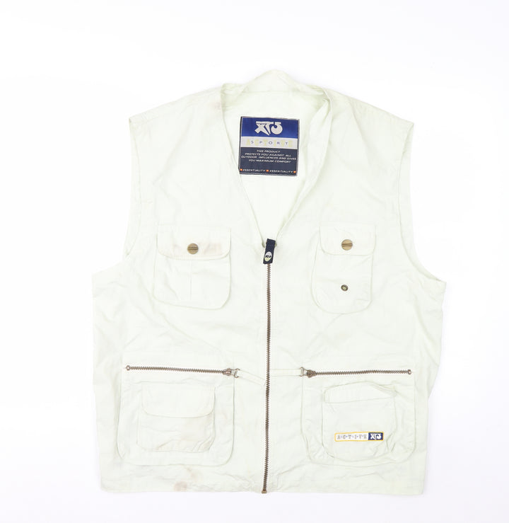 XT Sport Men's Beige Cotton Waistcoat L Hiking Fishing Outdoor Vest
