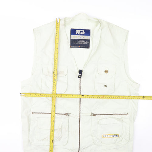 XT Sport Men's Beige Cotton Waistcoat L Hiking Fishing Outdoor Vest