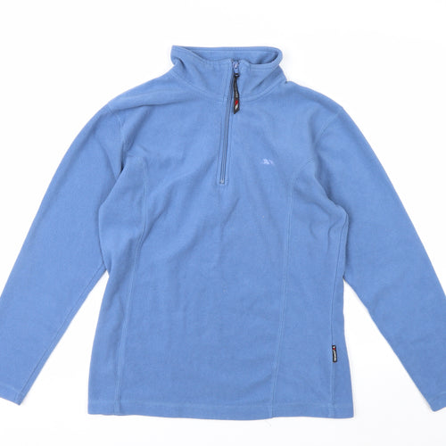 Trespass Women's Blue Fleece Pullover Sweatshirt Medium 1/2 Zip