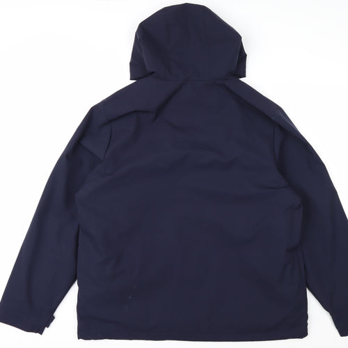 F&F Men's Blue XL Waterproof Hooded Rain Jacket