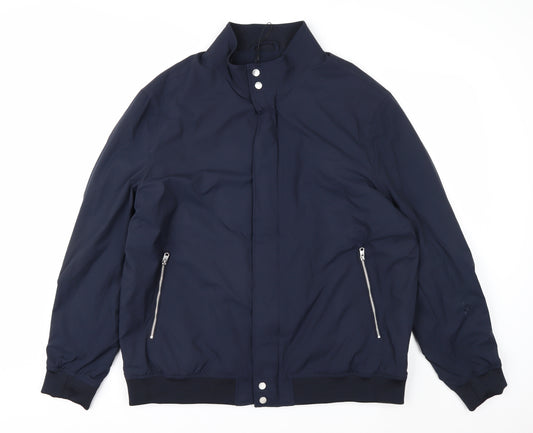 Marks and Spencer Mens Blue XL Bomber Jacket Polyester Lined
