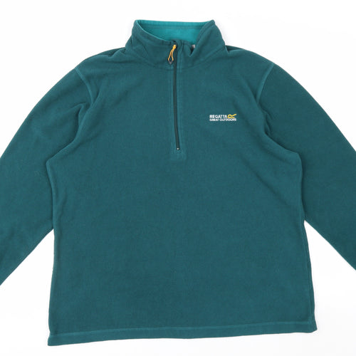Regatta Great Outdoors Women Teal 1/4 Zip Fleece Sweatshirt UK 18