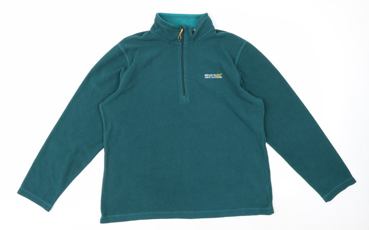 Regatta Great Outdoors Women Teal 1/4 Zip Fleece Sweatshirt UK 18