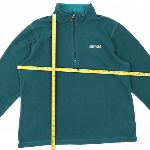 Regatta Great Outdoors Women Teal 1/4 Zip Fleece Sweatshirt UK 18