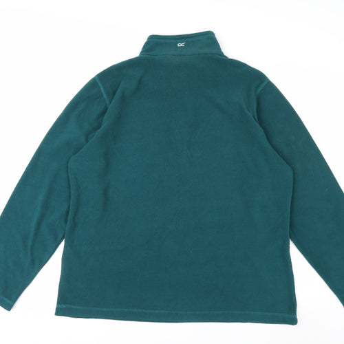 Regatta Great Outdoors Women Teal 1/4 Zip Fleece Sweatshirt UK 18