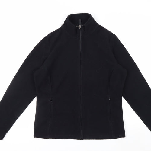 Marks and Spencer Women's Black Fleece Jacket Size 14 Full Zip