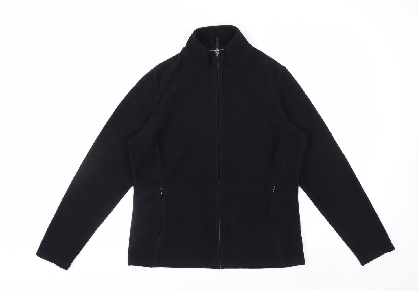 Marks and Spencer Women's Black Fleece Jacket Size 14 Full Zip