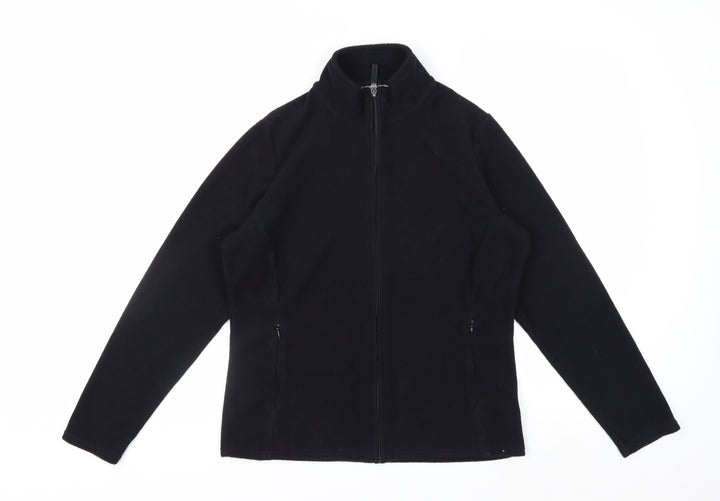 Marks and Spencer Women's Black Fleece Jacket Size 14 Full Zip