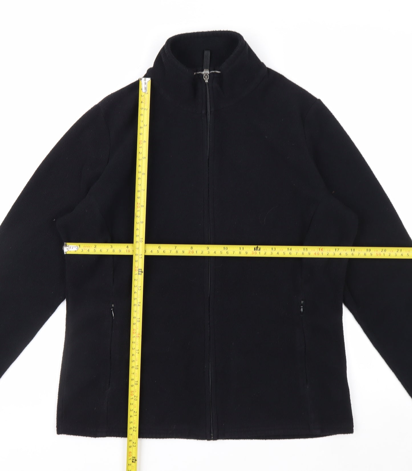 Marks and Spencer Women's Black Fleece Jacket Size 14 Full Zip