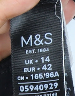 Marks and Spencer Women's Black Fleece Jacket Size 14 Full Zip