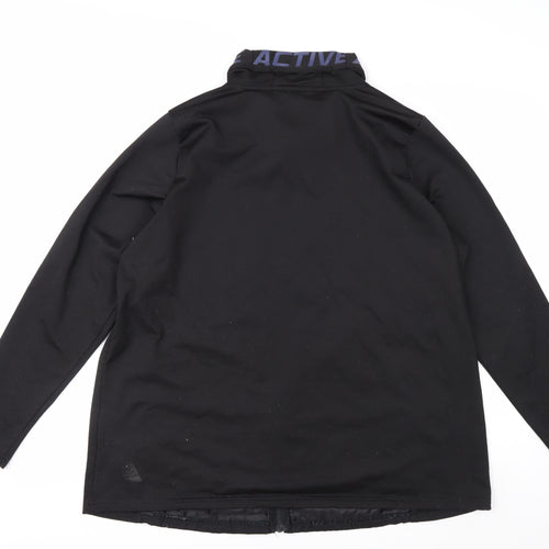 Active by Zizzi Black Softshell Mid-Length Full Zip Jacket M