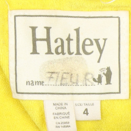 Hatley Boys Blue Space Cars Waterproof Hooded Rain Coat Size 4 Years