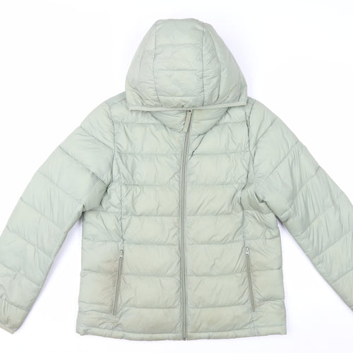 Abercrombie & Fitch Women's Green M Hooded Puffer Jacket