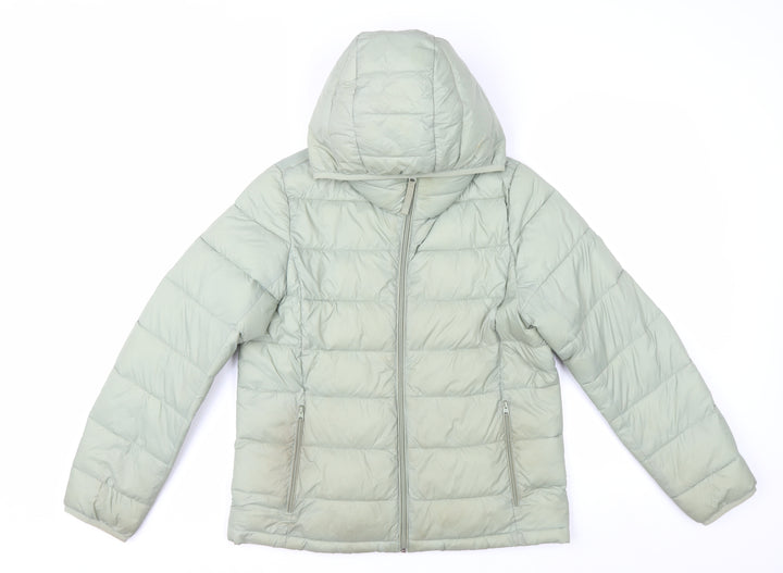 Abercrombie & Fitch Women's Green M Hooded Puffer Jacket