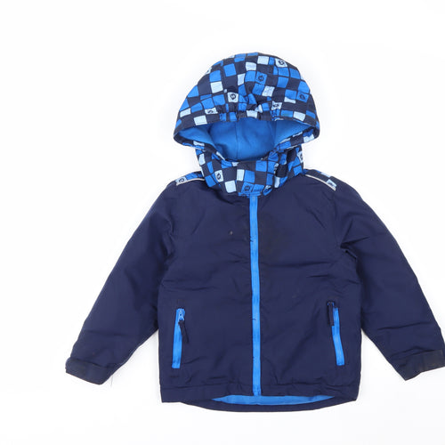 Crane Boys Blue 3-4 Years Hooded Water-Repellent Puffer Jacket