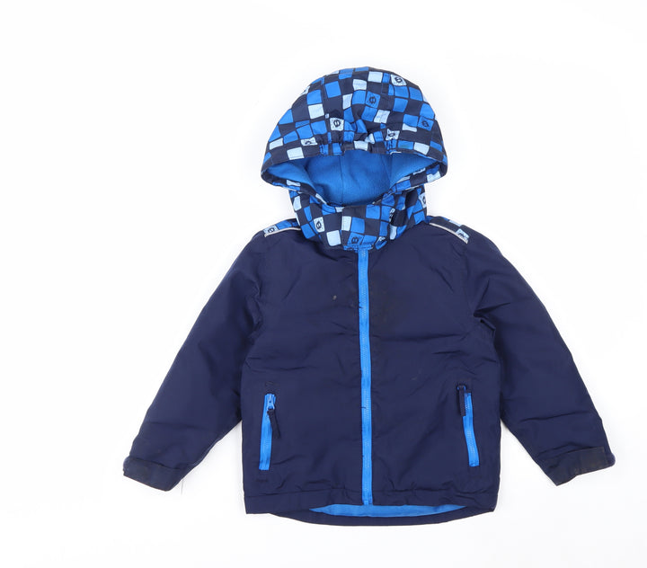 Crane Boys Blue 3-4 Years Hooded Water-Repellent Puffer Jacket