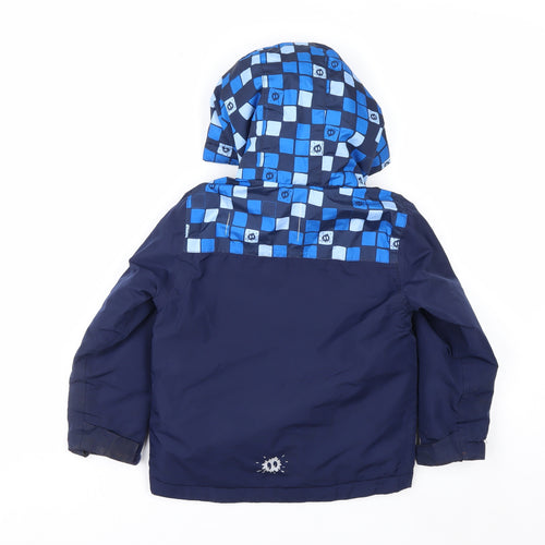Crane Boys Blue 3-4 Years Hooded Water-Repellent Puffer Jacket