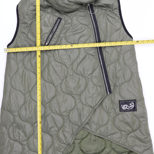 Aqua & Limone Womens Green Quilted Zip Waistcoat M