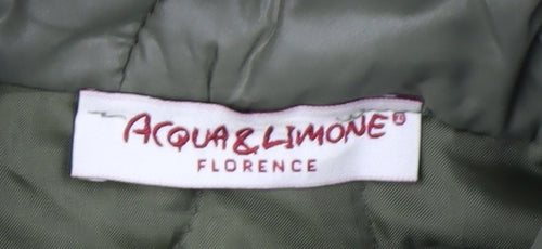 Aqua & Limone Womens Green Quilted Zip Waistcoat M