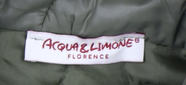 Aqua & Limone Womens Green Quilted Zip Waistcoat M