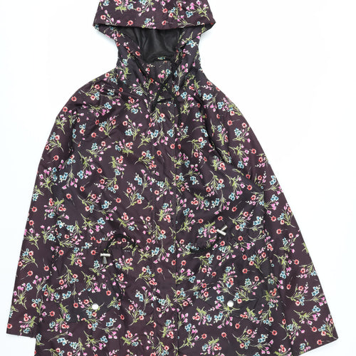 Peacocks Womens Multicoloured Floral Waterproof Rain Coat Size 12