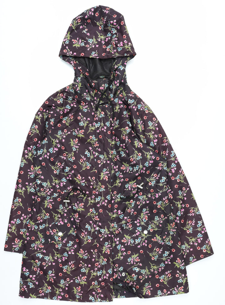 Peacocks Womens Multicoloured Floral Waterproof Rain Coat Size 12