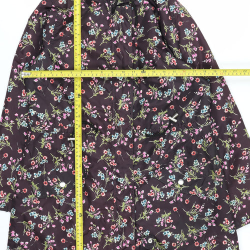 Peacocks Womens Multicoloured Floral Waterproof Rain Coat Size 12