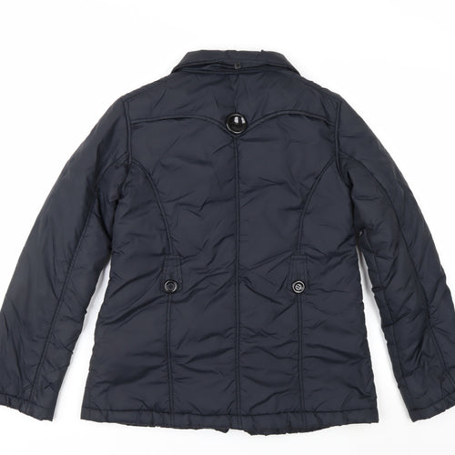 E-vie Women’s Black Size 10 Short Padded Button Pea Coat Jacket