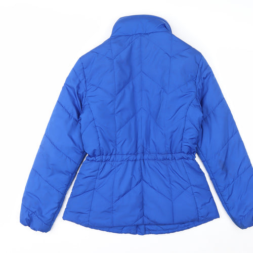 Marks and Spencer Women Blue Size 10 Puffer Jacket Quilted Mid-Length