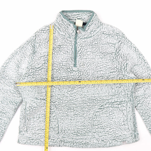 Weird Fish Women's Blue Fleece 1/4 Zip Pullover Sweatshirt Size 18