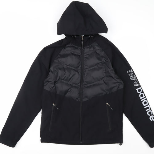 New Balance Men's Black Softshell Hooded Puffer Jacket Size S
