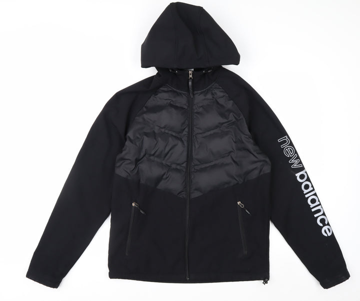 New Balance Men's Black Softshell Hooded Puffer Jacket Size S